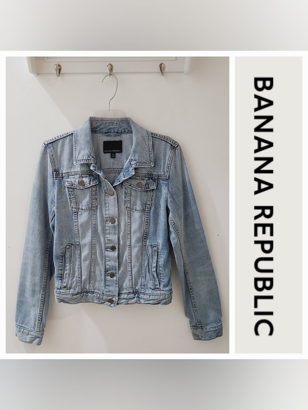 Banana Republic Light-wash Classic Denim Trucker Jacket Blue Sz M